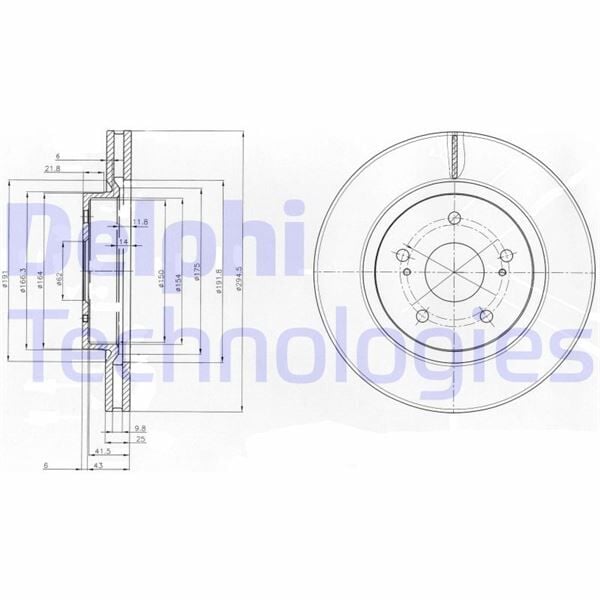DELPHI BG4131 ÖN FREN DİSKİ HAVA KANALLI SUZUKI GRAND VITARA 2.0L J20A JB420 5 kapı 06-> / 1.9L F9QB DDİS JB419 05-> 294 çap X 5 bijon - Takım disk fiyatıdır - Görsel 1