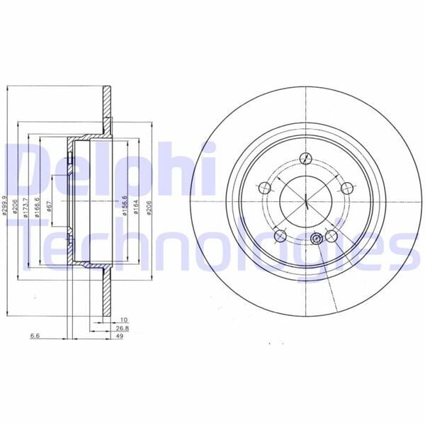DELPHI BG4153C FREN DISKI ARKA MERCEDES W204 S204 C204 C207 A207 - Görsel 1
