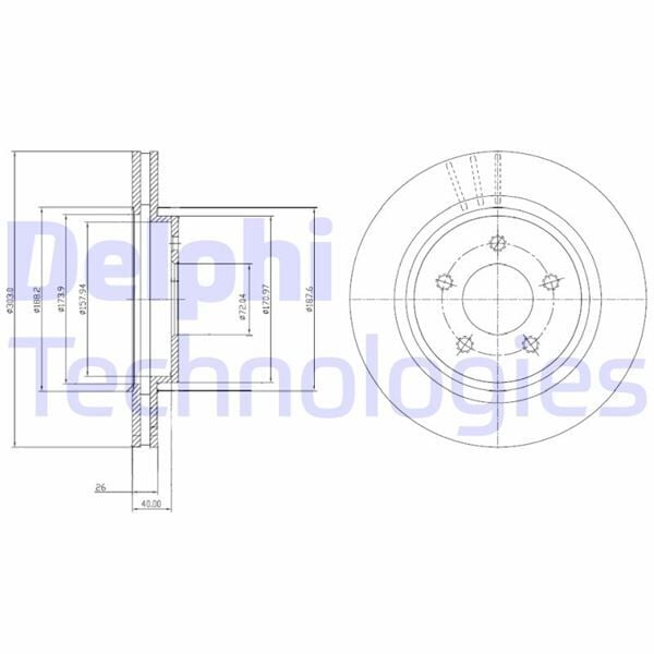 DELPHI BG4240C ARKA FREN AYNASI VOLVO S60 10 >13 > S80 II 08 >13 > V60 10 > V70 08 > XC70 07 >13 > 302x5DL - Görsel 1