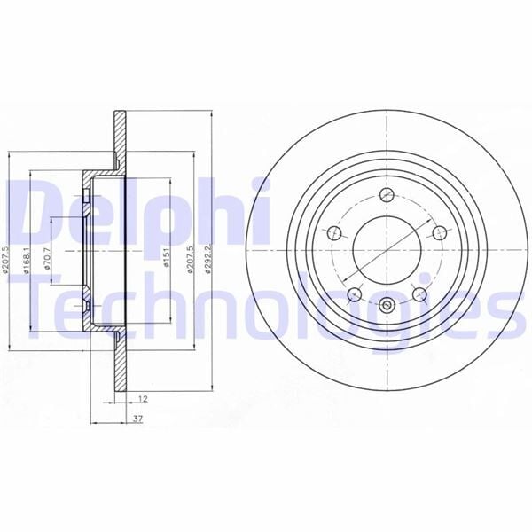 DELPHI BG4279 ARKA FREN AYNASI 16 INÇ ASTRA J 09 > ZAFIRA C 11 > CRUZE 09 > 268.5x12x5DL DOLU 569075 - Görsel 1