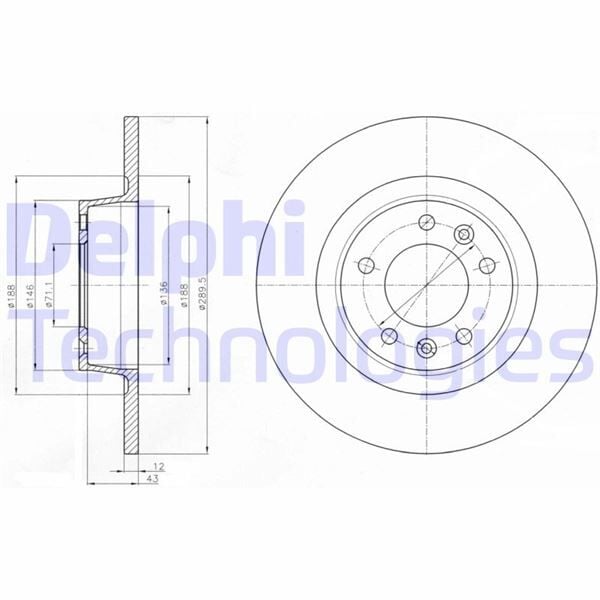 DELPHI BG4301 ARKA FREN AYNASI PEUGEOT P407 COUPE 6C 05> 290x10x5DLxDOLU - Görsel 1
