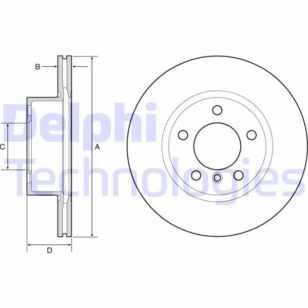 DELPHI BG4645C FREN DISKI ON BMW F20 F21 F30 F31 F34 F32 F33 F36 - Görsel 1