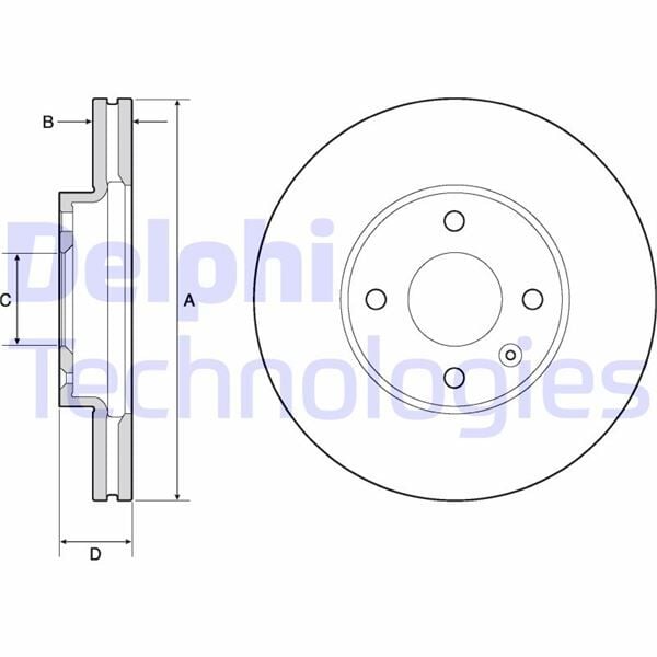DELPHI BG4671C ÖN FREN DİSKİ CHEVROLET AVEO T300 1.2 16v / AVEO T300 1.4 16v 11>14 256X24X60X45.5X4DL HVL 14 JANT - Görsel 1