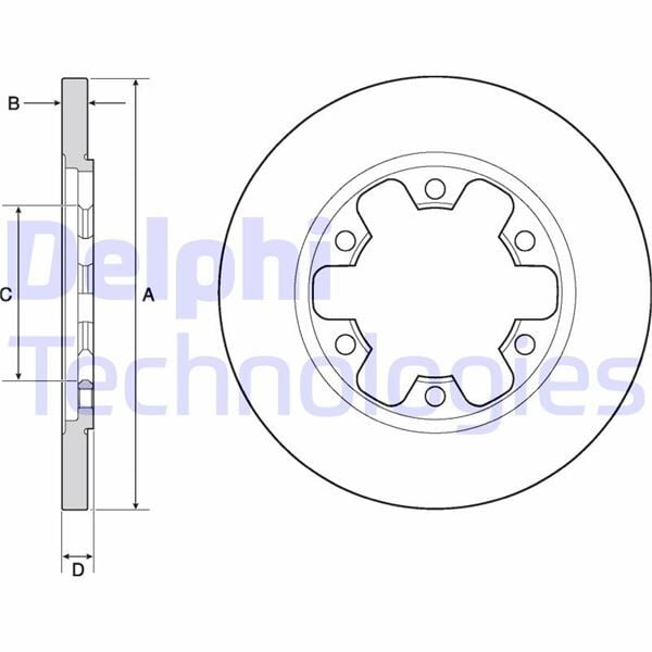 DELPHI BG4680C ARKA FREN AYNASI TRANSİT V363 14 > ÇİFT TEKER 308x18x122.5x22x6DL - Görsel 1