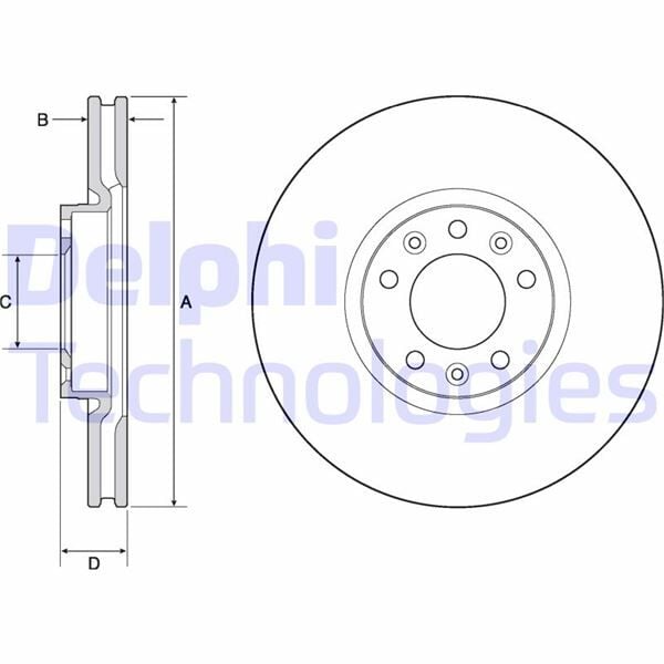 DELPHI BG4696C ÖN FREN AYNASI ASTRA L 21> GRANDLAND-COMBO E 19> PARTNER-BERLINGO 18>-508 18>-5008-308-3008-C4-C5- 408 22> 304x28x5DL HAVALI - Görsel 1