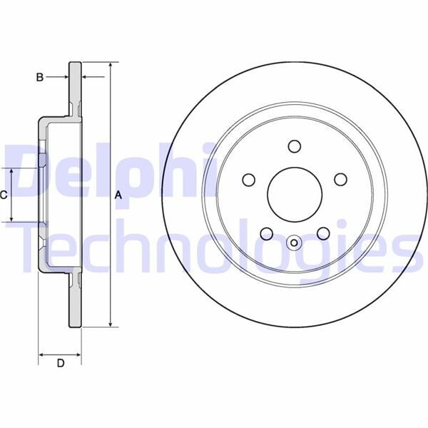 DELPHI BG4760C ARKA FREN DİSKİ OPEL ASTRA K 15>22 288x45x5 DOLU - Görsel 1