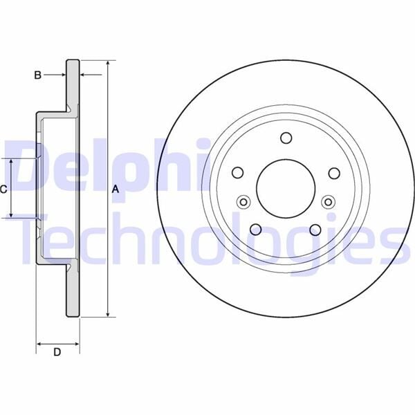 DELPHI BG4807C ARKA FREN DİSKİ DOLU TİP RENAULT CAPTUR II E TECH 20> KADJAR 15> / NISSAN QASHQAI 1.2L HRA2DDT DIG -T J11 14-> 1.6L R9M Dci J11 14-> / 1.5L K9K J11 6 vites 14-> / 1.3L HR13DDT DIG-T J11 18-> 290 çap - Görsel 1