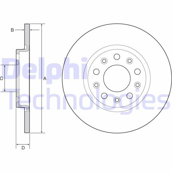 DELPHI BG4960C FREN DİSKİ ÇİFTLİ PAKET - BOYALI. DELİKSİZ ARKA JEEP CHEROKEE 11/2013 > - Görsel 1