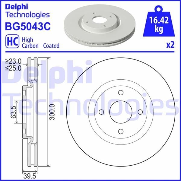 DELPHI BG5043C ÖN FREN AYNASI ECOSPORT 14> - Görsel 1