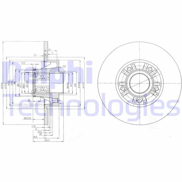 DELPHI BG9031RS ARKA FREN AYNASI RENAULT TRAFIC II 01>06 OPEL VİVARO 01>06 280x12x5DELİK - Görsel 1