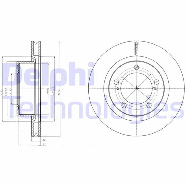 DELPHI BG9067 ÖN FREN DİSKİ HAVA KANALLI TOYOTA LANDCRUISER 4.7L 2UZ-FE V8 UZJ200 08-> / 4.5L 1VD-FTV VDJ200 diz el D4-D 08-> 340 çap x 5 bijon - Adet disk fiyatıdır - Görsel 1