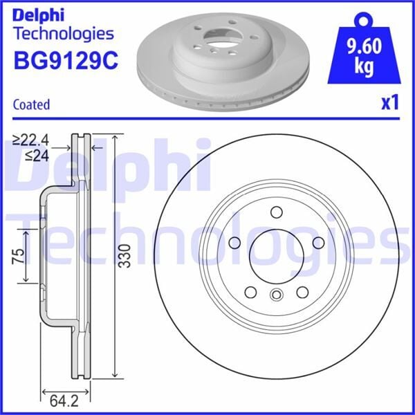 DELPHI BG9129C FREN DISKI ON BMW F10 F11 F18 - Görsel 1