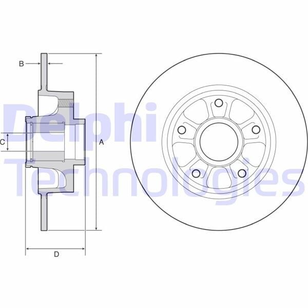 DELPHI BG9230RSC FREN DİSKİ ARKA RENAULT MEGANE IV HB 16> RULMANLI ABS SENSÖRLÜ - Görsel 1