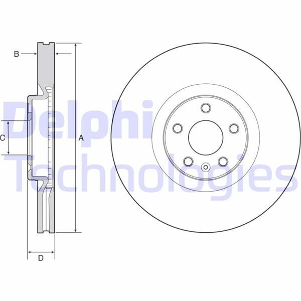 DELPHI BG9231C ÖN FREN DİSKİ ADET S60 III S90 II V60 IIV90 II XC40 XC60 II XC90 II 17> 345 CAP - Görsel 1