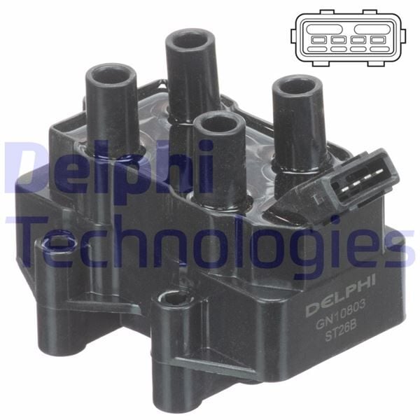 DELPHI GN10803-12B1 ATEŞLEME BOBİNİ P306 93-01 P106 91-01 1.0-1.1-1.4 1.6 P205-P405-AX-ZX-ROVER 420 95-00 820 TU3M -TU1M-TU5J-TU9M - Görsel 1