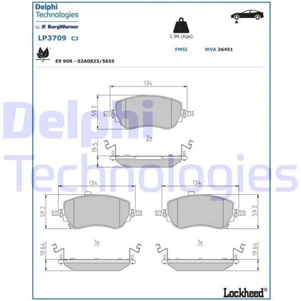 DELPHI LP3709 ÖN FREN BALATASI FIAT EGEA YM. 2020> - Görsel 1