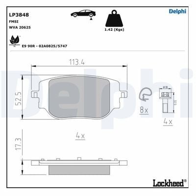 DELPHI LP3848 ARKA FREN BALATASI OTOMATİK EL FRENİ ZAFIRA LIFE 19> VIVARO C 19> JUMPY III 16> EXPERT 16> TOYOTA PROACE 16> 294 mm - Görsel 1