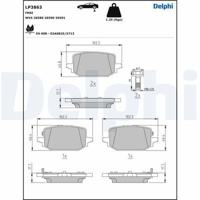 DELPHI LP3863 ARKA FREN BALATASI RENAULT AUSTRAL 23> 1.3TCe 1.2E-TECH MEGANE E TECH 23> QASHQAI 22> 1.3 e-Power X-TRAIL IV 22> T33 1.5 VC-T e-Power - Görsel 1