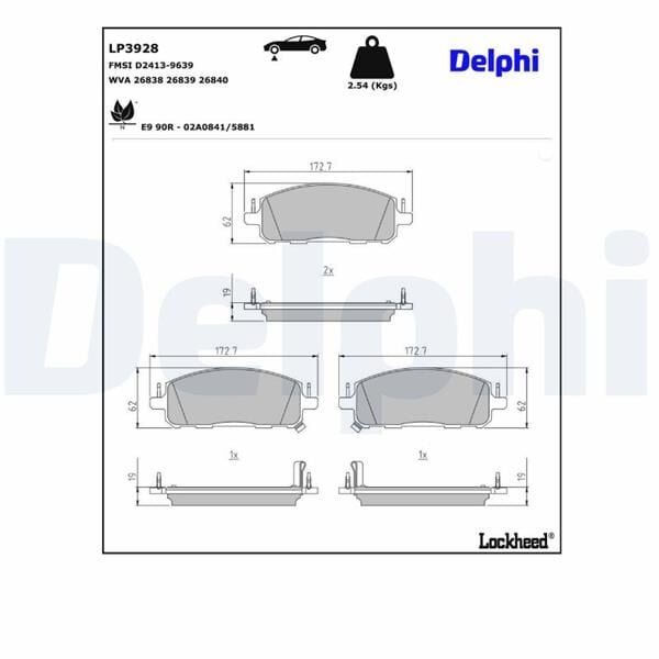 DELPHI LP3928 FREN BALATASI ÖN RENAULT AUSTRAL 23> RAFALE 24> NISSAN QASHQAİ J13 22> - Görsel 1