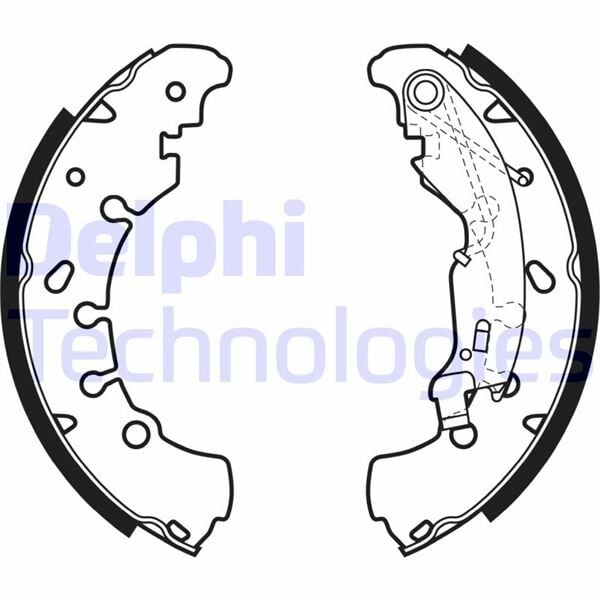 DELPHI LS1980 ARKA PABUÇ BALATA OPEL CORSA D 16> ADAM 14>18 PEUGEOT BIPPER 08> P605 90> CITROEN NEMO 08> FIAT FIOR INO 08> PANDA 09>PUNTO 05> 203x38 GS8739 - Görsel 1