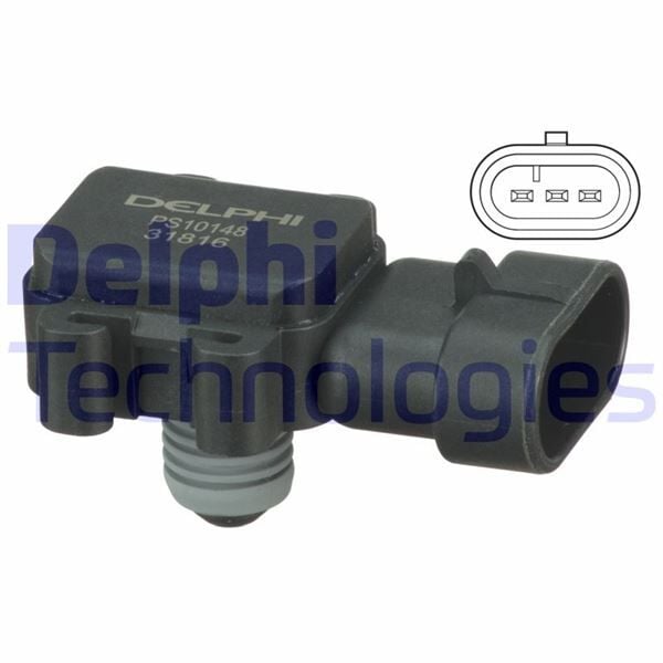 DELPHI PS10148 MAP SENSÖRÜ BASINÇ SENSÖRÜ ASTRA G-COMBO C-CORSA C 1.7 DTI 16V 00> Y17DT-DTL DİZEL - Görsel 1
