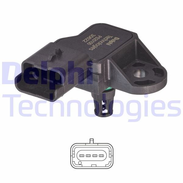 DELPHI PS20100-12B1 EMME MANİFOLD BASINÇ MAP SENSÖRÜ P207-P308-P5008-PARTNER-BERLINGO-C3-C4-DS3 1.4-1.6 16V VTi - Görsel 1