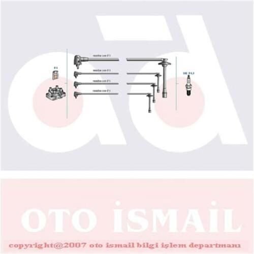 DODUCO 7892 BUJİ KABLOSU TOYOTA COROLLA 1.6L 4A-FE AE101 AE111 DOHC enjeksiyonlu 92-00 - Görsel 1