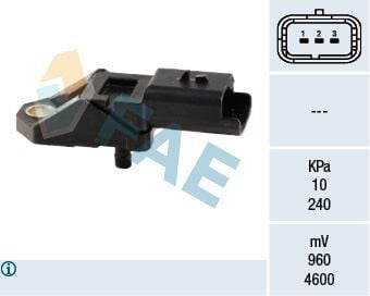 FAE 15027 EMME MANİFOLD BASINÇ MAP SENSÖRÜ PEUGEOT P107-P206-P207-P307-P406-P607-P807-P2008-P3008-PARTNER-EX PERT-BIBPER CITROEN C1-C2-C2-C3-C8-BERLINGO-NEMO-JUMPY-XSARA 1.4 HDI DV4T FORD FIESTA 1.4 TDCI - Görsel 1