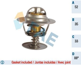 FAE 5305188 TERMOSTAT 88 ESCORT FOCUS MONDEO CONNECT 1.8D-1.8TDCI 89 07 TRANSIT 2.5D - Görsel 1