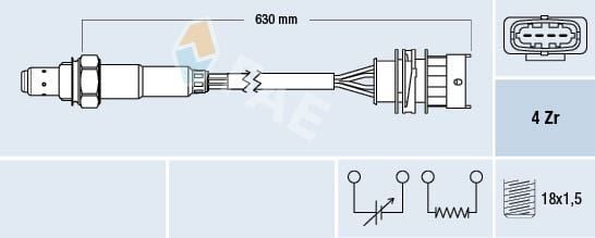 FAE 77156 OKSİJEN SENSÖRÜ ÖN ASTRA G-CORSA C 1.4 16V-ASTRA G-ZAFIRA-MERIVA-VECTRA C 1.6 16V 00> - Görsel 1
