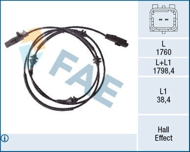 FAE 78518 ABS TEKERLEK HIZ SENSÖRÜ ARKA PSA 407 1.8 16V-2.0 16V-2.2 16V 04- - Görsel 1