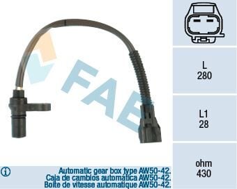 FAE 79123 KRANK SENSORU VOLVO S40 I 644 1.8 95>08 V40 645 1.8 95>00 OTOMATIK SANZIMAN AW50-42 - Görsel 1