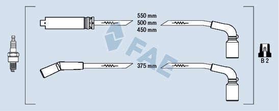 FAE 83562 BUJİ KABLO SET CHEVROLET KALOS 1.4 02 > LANOS 1.4-1.5 97 > CHEVROLET AVEO 1.5-KALOS 1.5 05 > - Görsel 1