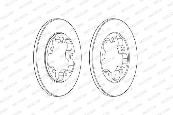 FERODO DDF2484C ARKA FREN DISKI TRANSIT V363 14> TEK TEKER A.CEKER DUZ 308MM 5 BIJON - Görsel 1