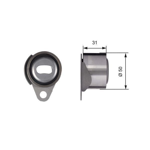 GATES T41157 EKSANTRİK GERGİ RULMANI KÜÇÜK CLIO-ESPACE-KANGOO-LAGUNA-MEGANE-MASTER-R9-R11-R19-R21 1.7-1.8 1.9 DTI -2.0 - Görsel 1