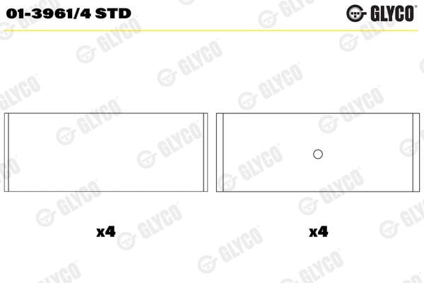 GLYCO 013961.4 STD KOL YATAK STD A3 A4 LEON OCTAVIA BORA GOLF V JETTA CADDY III 1.6 ALZ AHL BFQ AYD AVU BSE BGU CCSA CM XA 4 SİLİNDİR İÇİN - Görsel 1