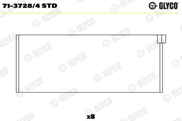 GLYCO 713728.4 STD KOL YATAK STD 1.9SDI / TD /TDI 1Z AAZ ADE AFF AGR AHH AHU ALH AEY AGP ABL AFD AGD ALE ARD ASX AVM BE Q B 4 SILINDIR ICIN - Görsel 1