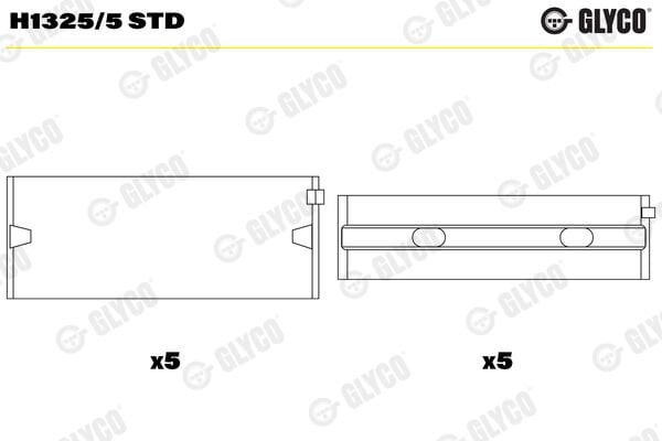 GLYCO H1325.5 STD ANA YATAK SEAT SKODA VW 1.4 1.6 FSI 16V - Görsel 1