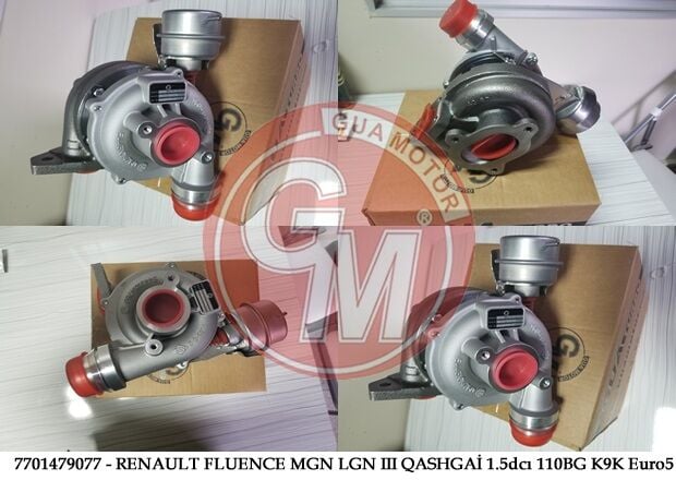GUA 40609 TURBO ŞARJ RENAULT MEGAN III 09> FLUENCE 09>LAGUNA III 07>15 SCENIC III 09> NISSAN JUKE 10> QASHQAI 07>15 DACIA DUSTER 10> 1.5dCi 110 BG - Görsel 1