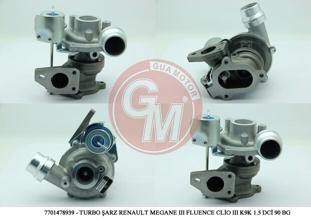 GUA 40618 TURBO ŞARJ RENAULT CAPTUR CLİO III CLİO IV MEGANE III FLUENCE KANGO SYMBOL II III TWİNGO II K9K 1.5 DCİ 86-90 BG - Görsel 1