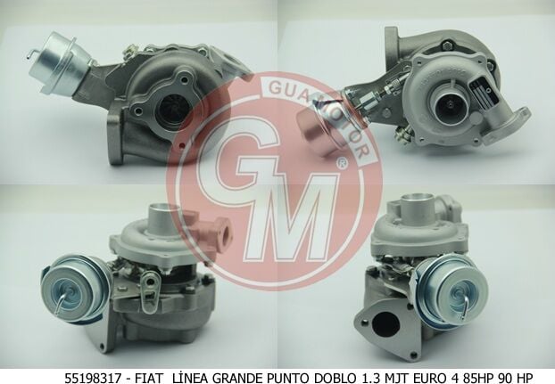 GUA 40627 TURBO ŞARJ FIAT DOBLO LİNEA GRANDE PUNTO EVO 1.3 MJT OPEL CORSA EURO 4 85HP 90 HP - Görsel 1