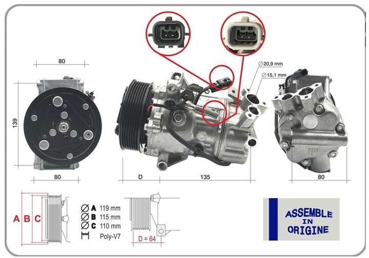 GUA 51331 KLİMA KOMPRESÖRÜ SIFIR ÜRÜN RENAULT CLIO V 19> CAPTUR II 20> 1.2 TCE 1.0 SCE 1.3TCE NİSSAN JUKE 1.2 - Görsel 1