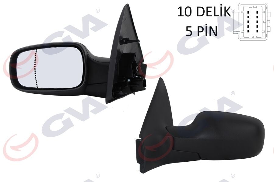 GVA 1011141 DIŞ DİKİZ AYNASI SOL MEGANE 02> ELEKTRİKLİ ISITMALI ASFERİK 5 FİŞ VM-138EHAL - Görsel 1