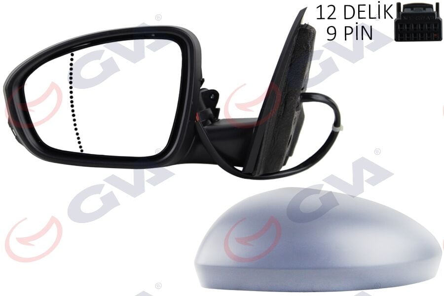 GVA 1011441 DIŞ DİKİZ AYNASI SOL MEGANE 15> ELEKTRİKLİ ISITMALI KATLANIR SİNYALLİ ASTARLI ASFERİK VM-6142EBFPAL - Görsel 1