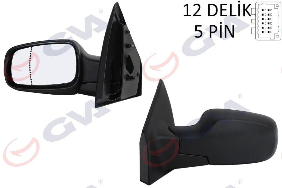 GVA 1014151 DIŞ DİKİZ AYNASI SOL CLIO 06> ELEKTRİKLİ ISITMALI ASFERİK 5 FİŞ VM-6136EHAL - Görsel 1