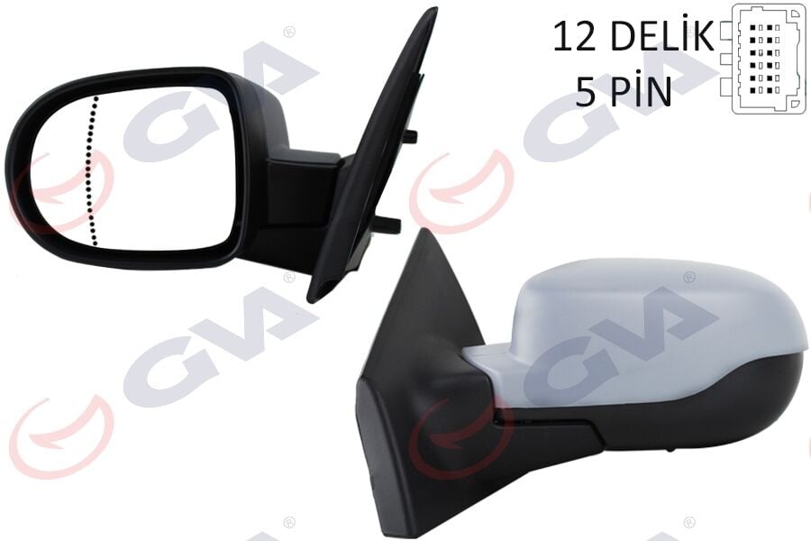 GVA 1014191 DIŞ DİKİZ AYNASI SOL CLIO 09> ELEKTRİKLİ ISITMALI ASTARLI ASFERİK 5 FİŞ VM-6135EHPAL - Görsel 1