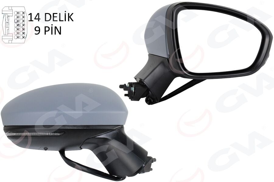 GVA 1014344 DIŞ DİKİZ AYNASI SAĞ ELEKTRİKLİ ISITMALI SİNYALLİ SENSÖRLÜ ASTARLI KONVEKS CLIO V 19- 12H9P - Görsel 1