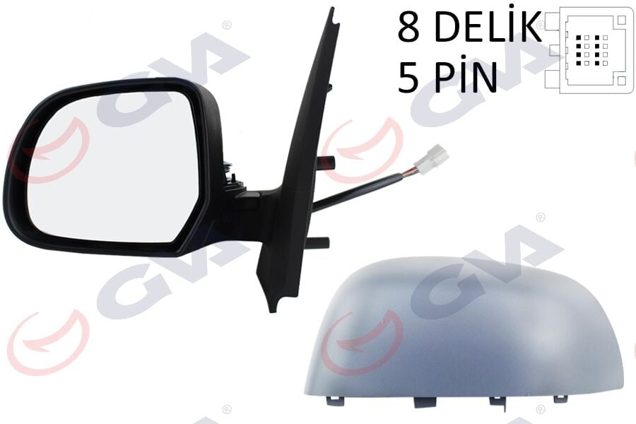 GVA 1019198 DIŞ DİKİZ AYNASI SOL DOKKER-LODGY 12> ELEKTRİKLİ ISITMALI ASTARLI KONVEKS 5 FİŞ VM-6803EHPL - Görsel 1