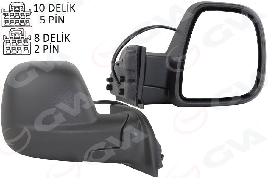 GVA 1029102 DIŞ DİKİZ AYNASI FIAT YENİ DOBLO COMBİ- CARG0 ELEKTRİKLİ DESENLİ REZİSTANSLI SAĞ 23- - Görsel 1