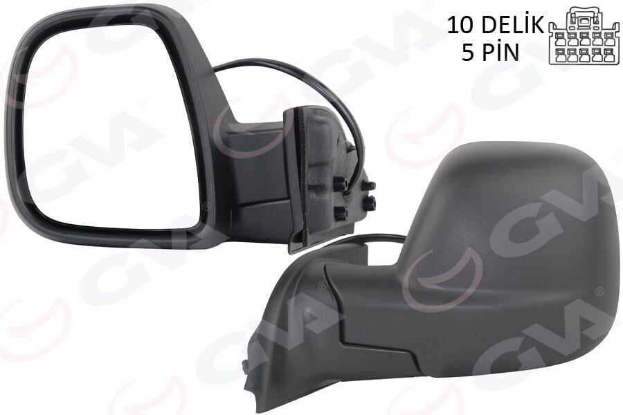 GVA 1029103 DIŞ DİKİZ AYNASI FIAT YENİ DOBLO COMBİ- CARG0 ELEKTRİKLİ DESENLİ REZİSTANSLI SOL 23- - Görsel 1